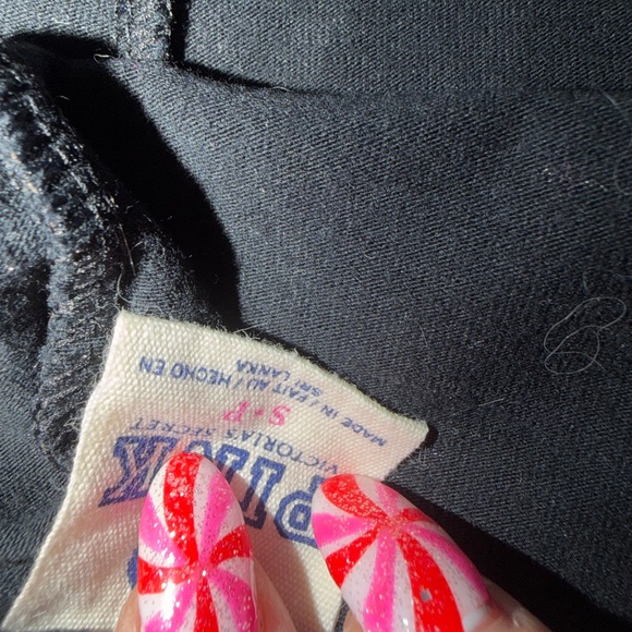 PINK Victoria's Secret Black and Silver Kids Leggings - Picture 3 of 5